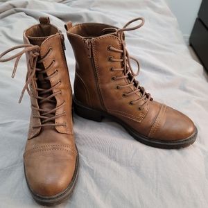 Faux leather boots